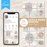 Puzzle Boho Dreams - Canva Templates