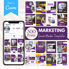 Marketing Canva Templates Bundle β 300 Templates
