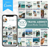 500 Travel Agency Posts - Social Media Templates