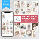 70 Baby Products Promotion Canva Templates