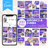 100 Aerobics & Zumba Canva Templates