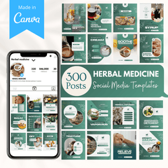 300 Herbal Medicine Posts - Social Media Templates