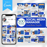 500 Social Media Manager Posts - Canva Templates