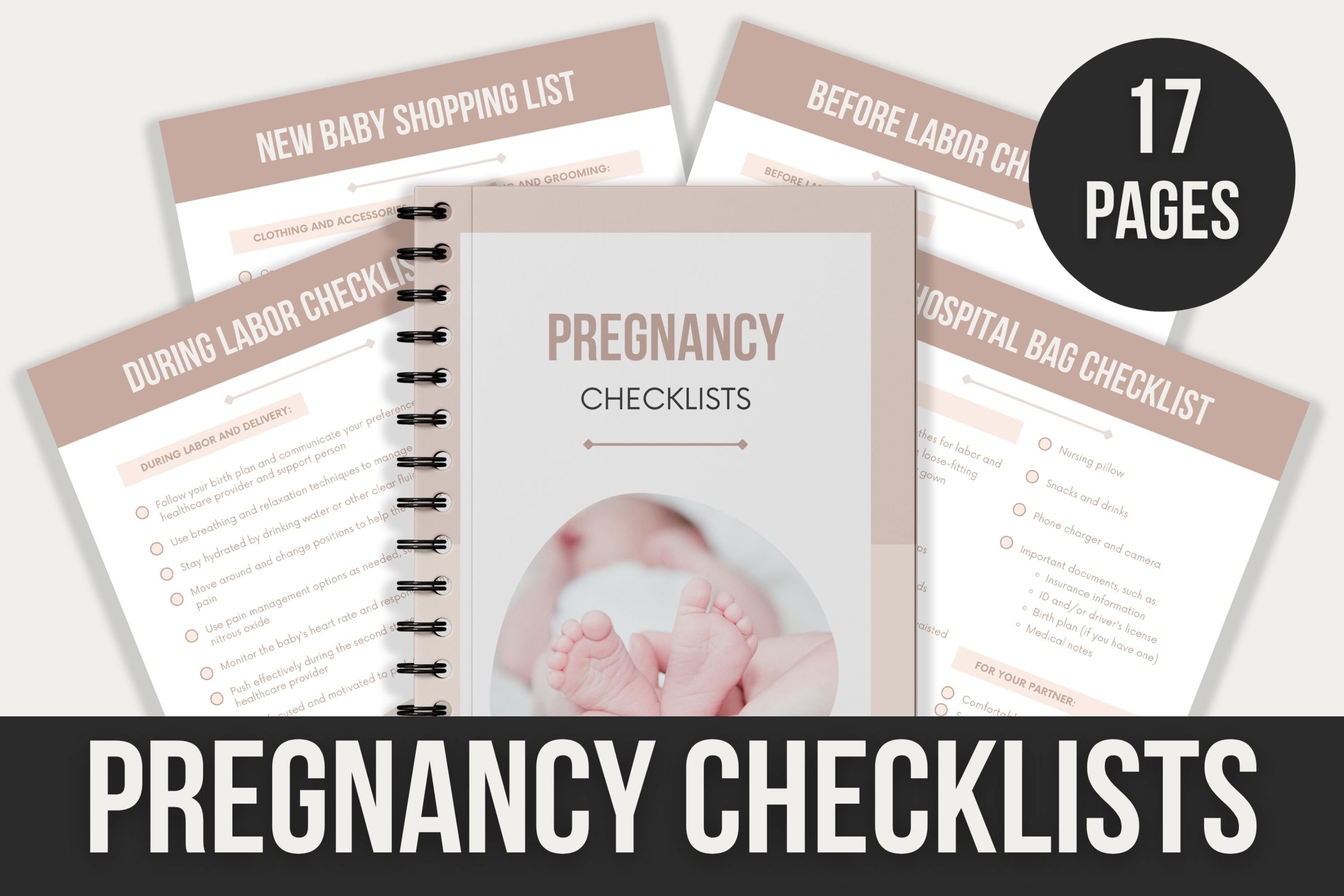 Pregnancy Checklists - 17 Pages – Viralcontent.design