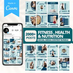 2000+ Fitness, Nutrition & Health Bundle - Social Media Templates
