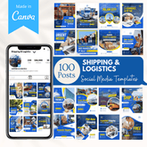 100 Shipping and Logistics Canva Templates Bundle