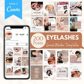 200 Eyelashes Posts - Social Media Templates