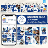 Insurance Agent Carousels Bundle - 30 Done-For-You Topics