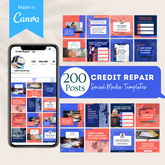 200 Credit Repair Posts - Social Media Canva Templates
