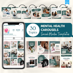 Mental Health Carousels Bundle - 30 Done-For-You Topics