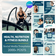 2000+ Fitness, Nutrition & Health Bundle - Social Media Templates