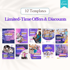 100 Aerobics & Zumba Canva Templates