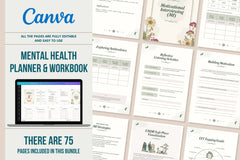 Mental Health Planner & Workbook - 75 Pages