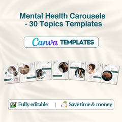 Mental Health Carousels Bundle - 30 Done-For-You Topics