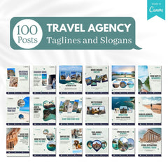 500 Travel Agency Posts - Social Media Templates