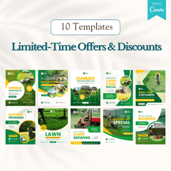 100 Lawn Mower Services Canva Templates
