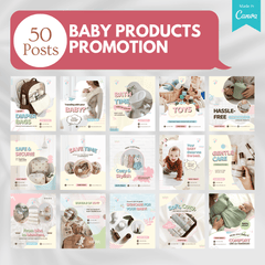 70 Baby Products Promotion Canva Templates