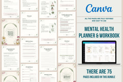 Mental Health Planner & Workbook - 75 Pages