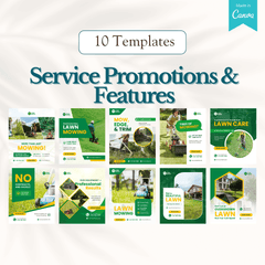 100 Lawn Mower Services Canva Templates