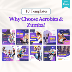 100 Aerobics & Zumba Canva Templates