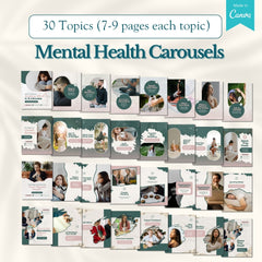 Mental Health Carousels Bundle - 30 Done-For-You Topics
