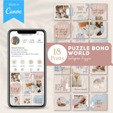 Puzzle Boho World - Canva Templates