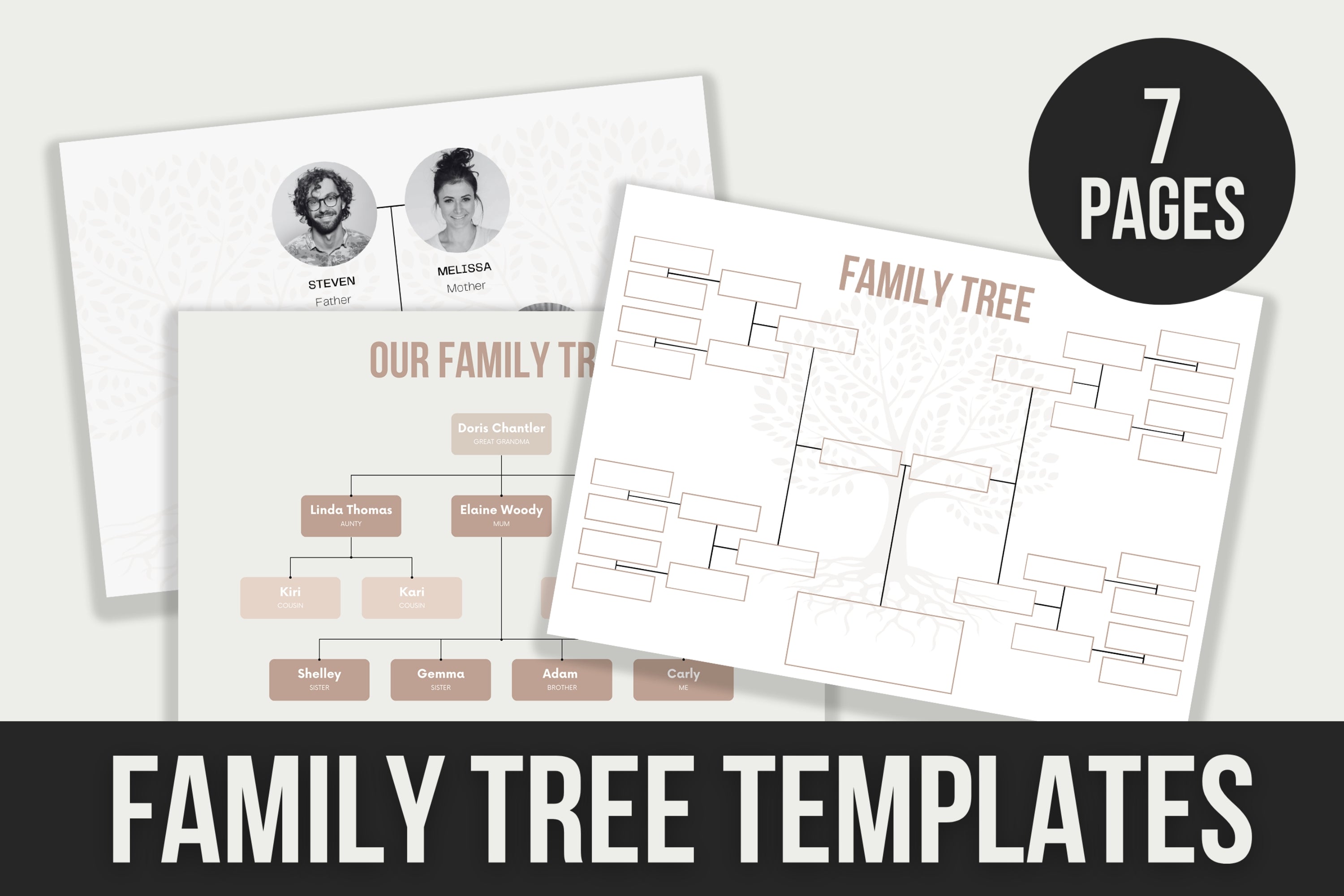 Family Tree Templates - 7 Pages