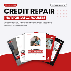 Credit Repair Instagram Carousels: a fan of carousel covers