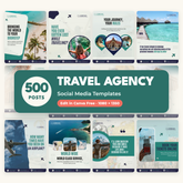 500 Travel Agency Posts: editable Canva social media templates in 1080 x 1350