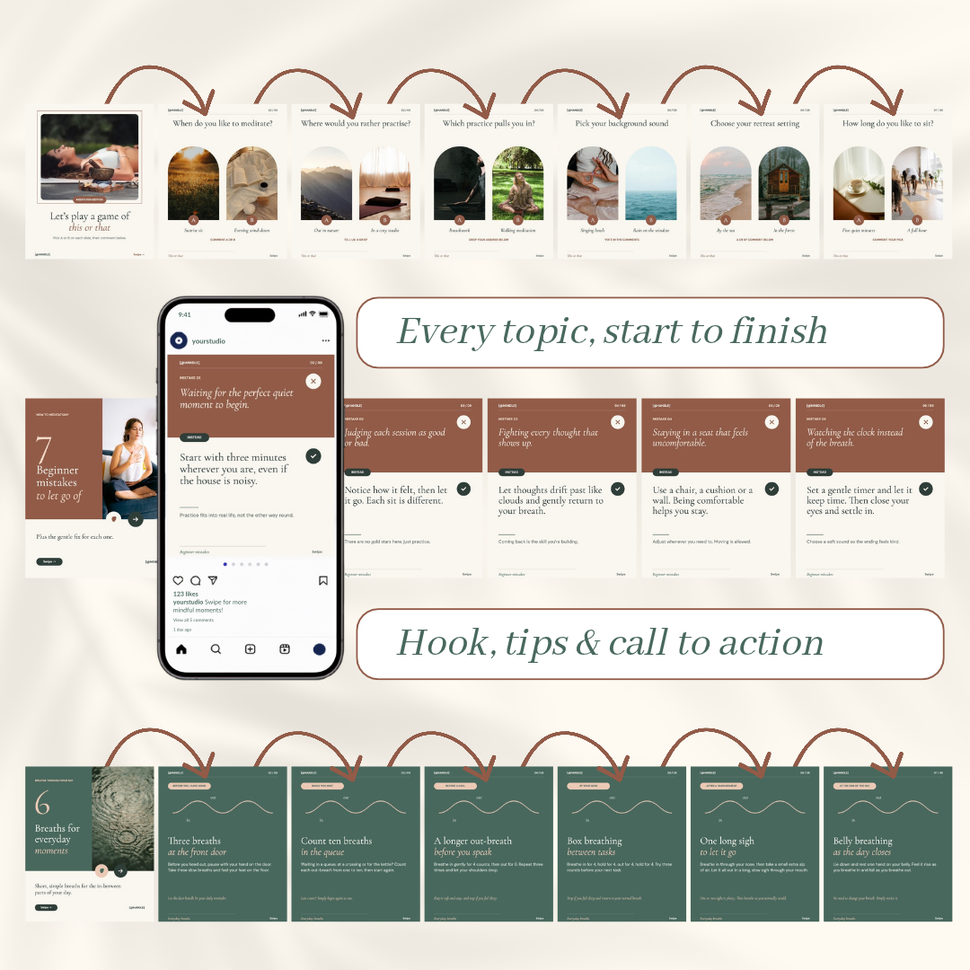Every topic, start to finish: hook, tips and call to action
