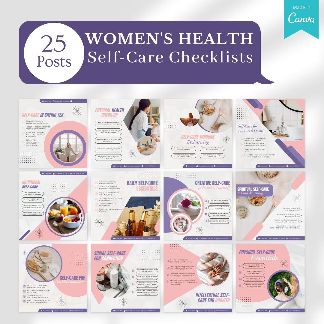 400 Women's Health  Posts - Social Media Templates