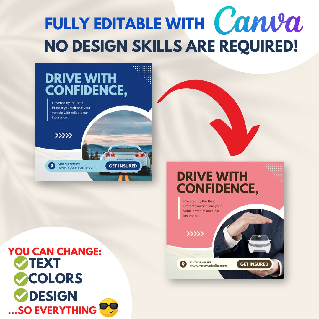 220 Car Insurance Canva Templates