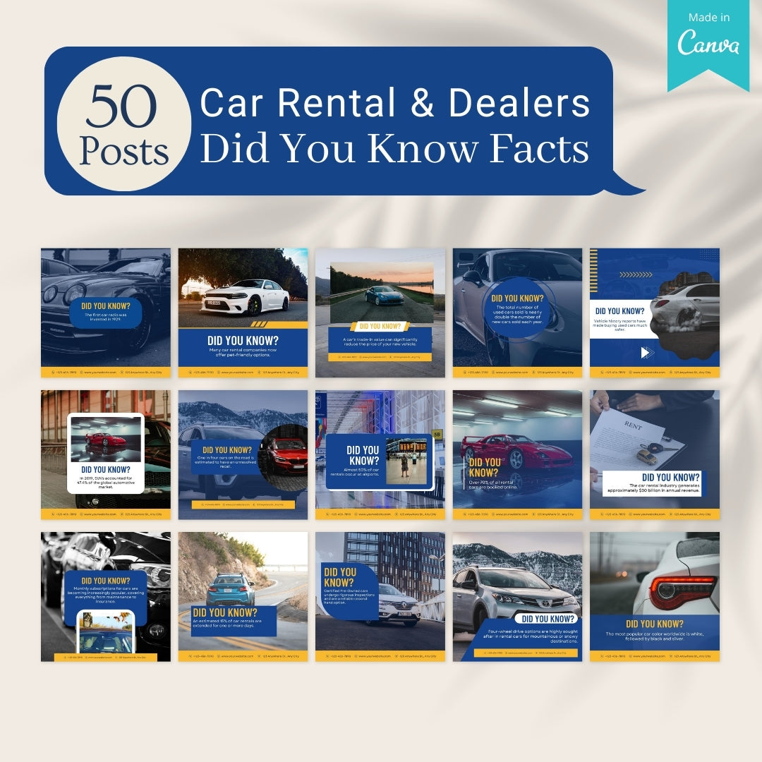 Dealears Posts 500 Car Rentals & Dealers Posts - Social Media Templates – Viralcontent ...