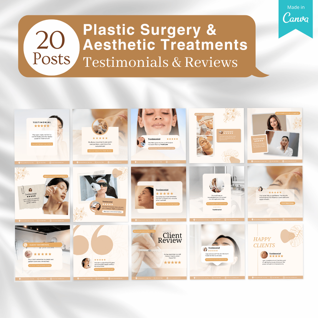 270 Plastic Surgery & Aesthetic Treatments Posts - Canva Templates