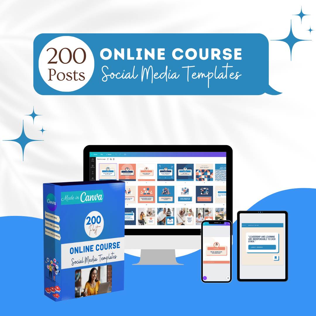 Course Blog Posts 200 Online Course Posts - Social Media Templates – Viralcontent.design
