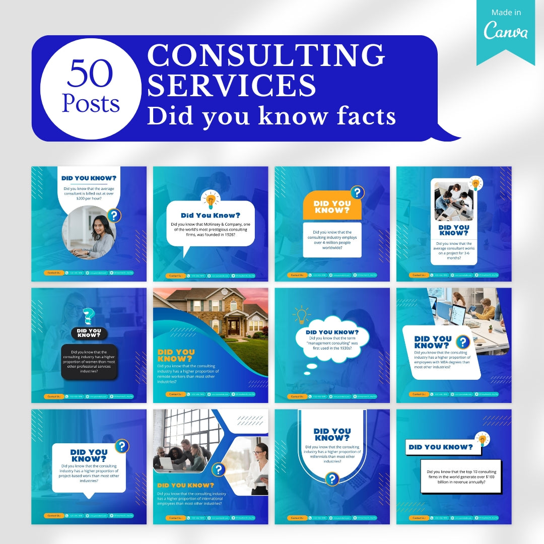 500 Consulting Services Posts - Social Media Templates