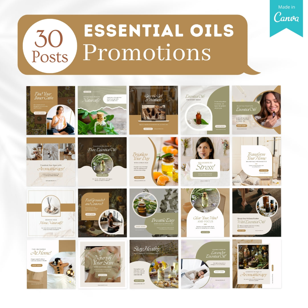 300 Essential Oils Posts -  Social Media Templates