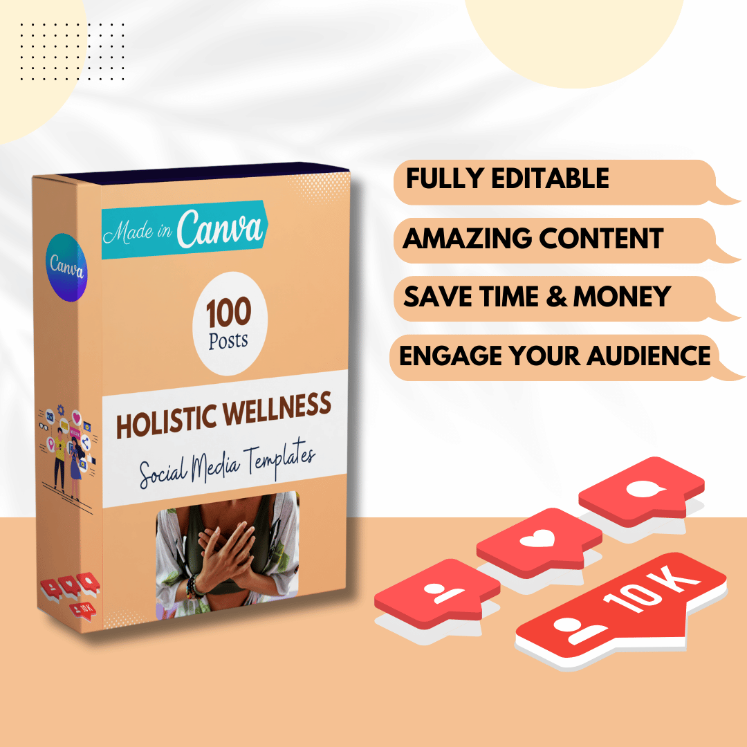 100 Holistic Wellness Canva Templates