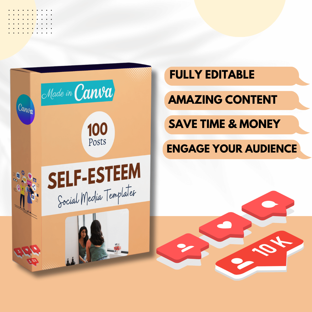 100 Self-Esteem Canva Templates