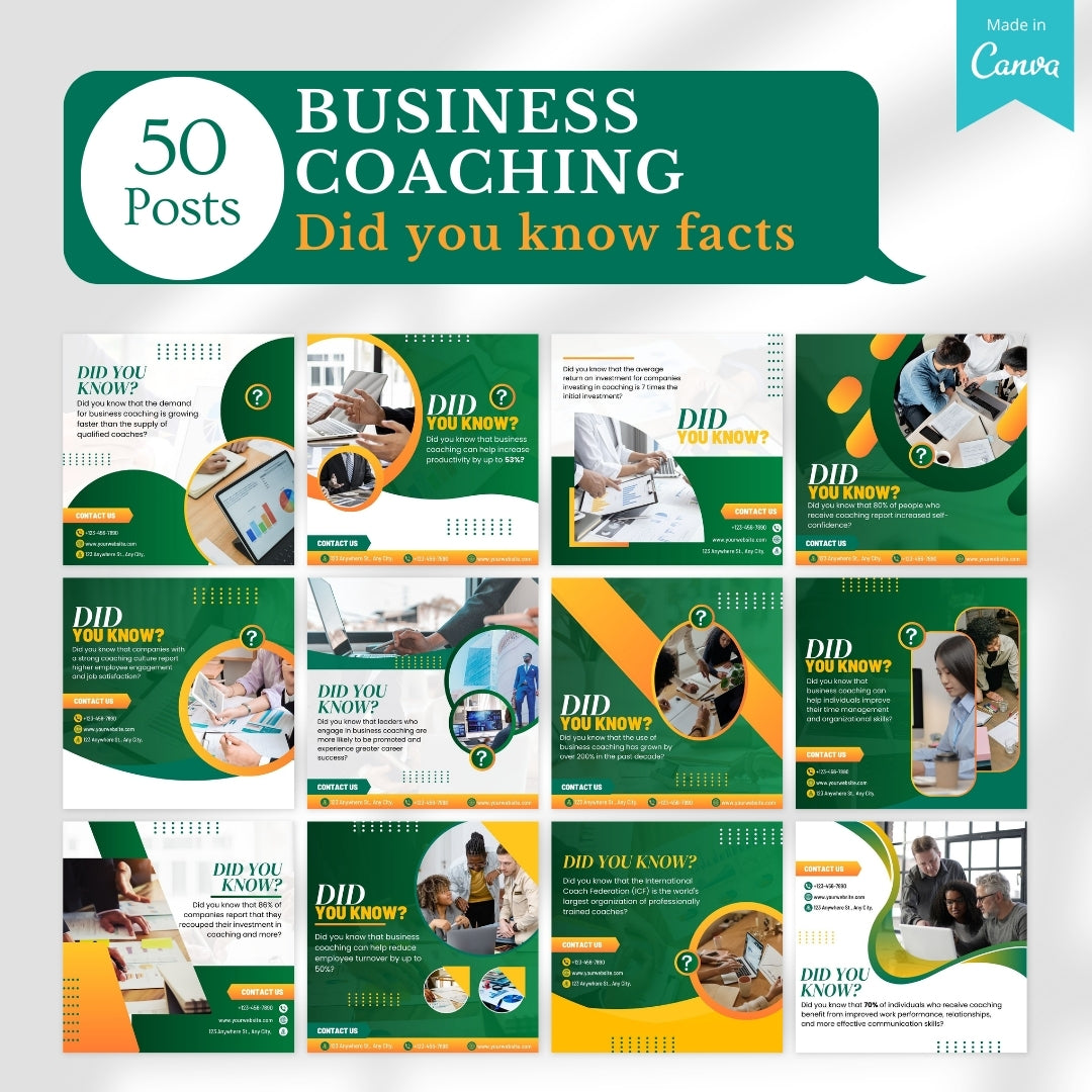 520 Business Coaching Posts - Social Media Templates