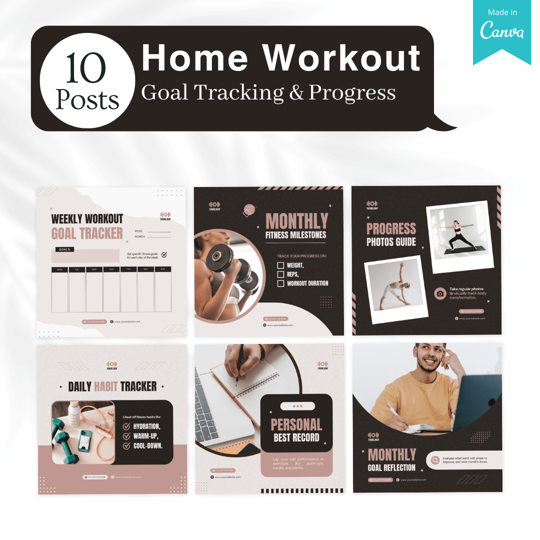 215 Home Workout Canva Templates