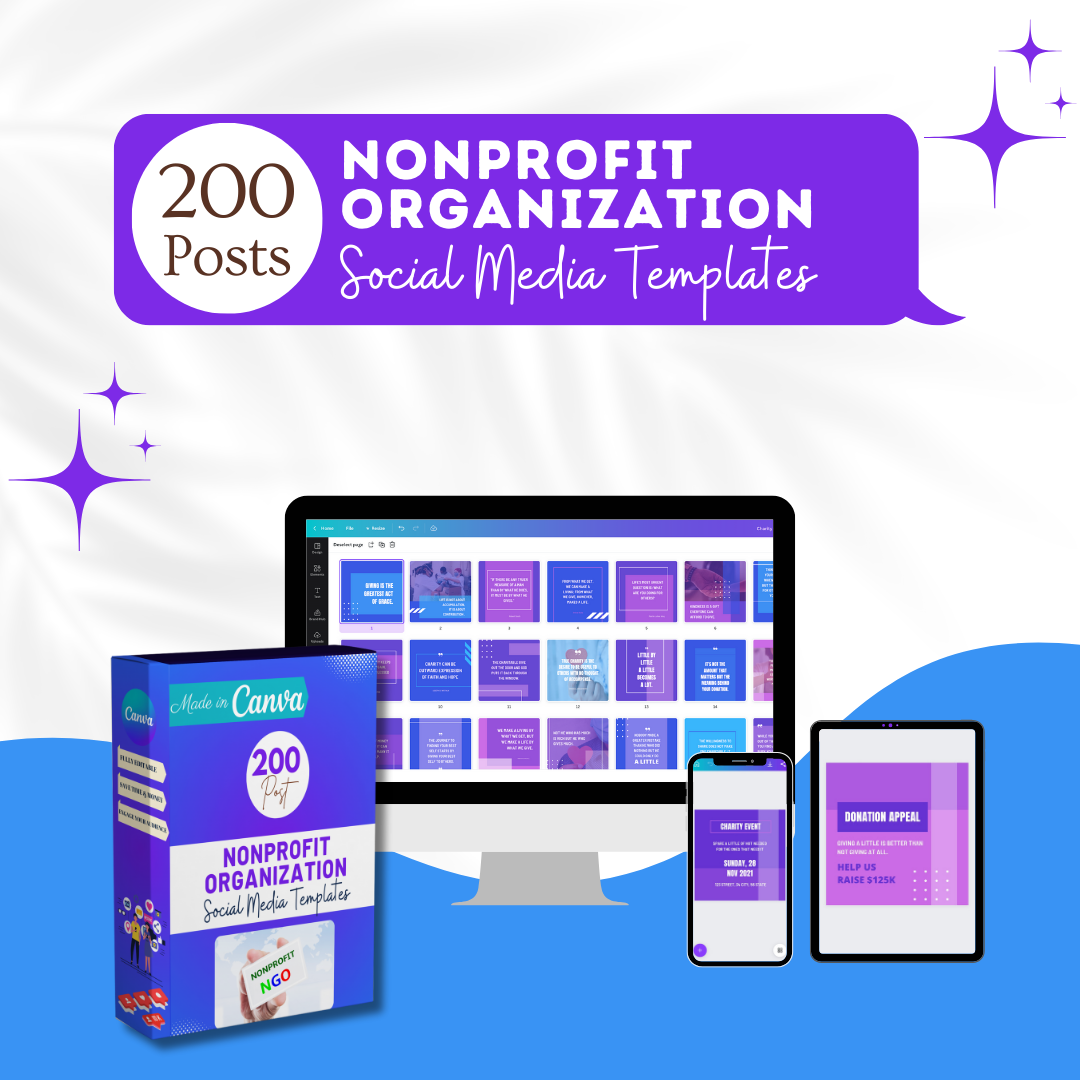 Organizations Posts 200 Nonprofit Organization Posts - Social Media Templates ...