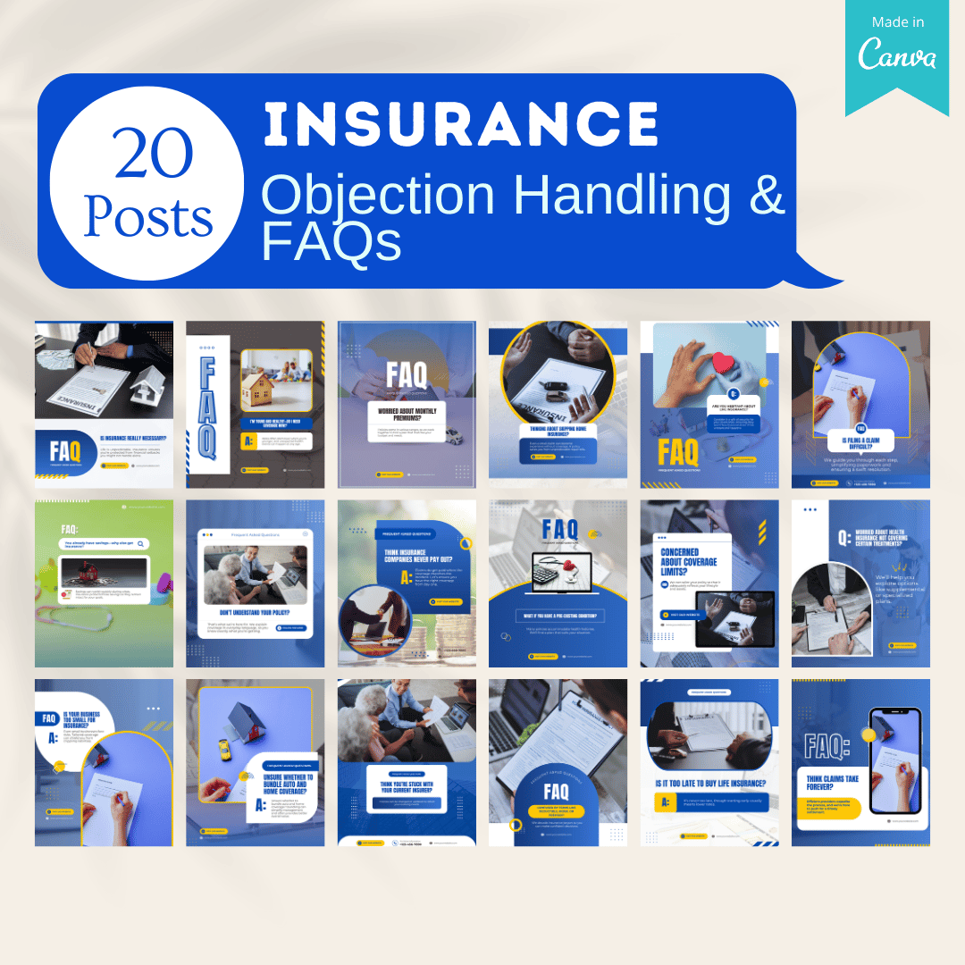 500 Insurance Agent Posts - Social Media Templates – Viralcontent.design