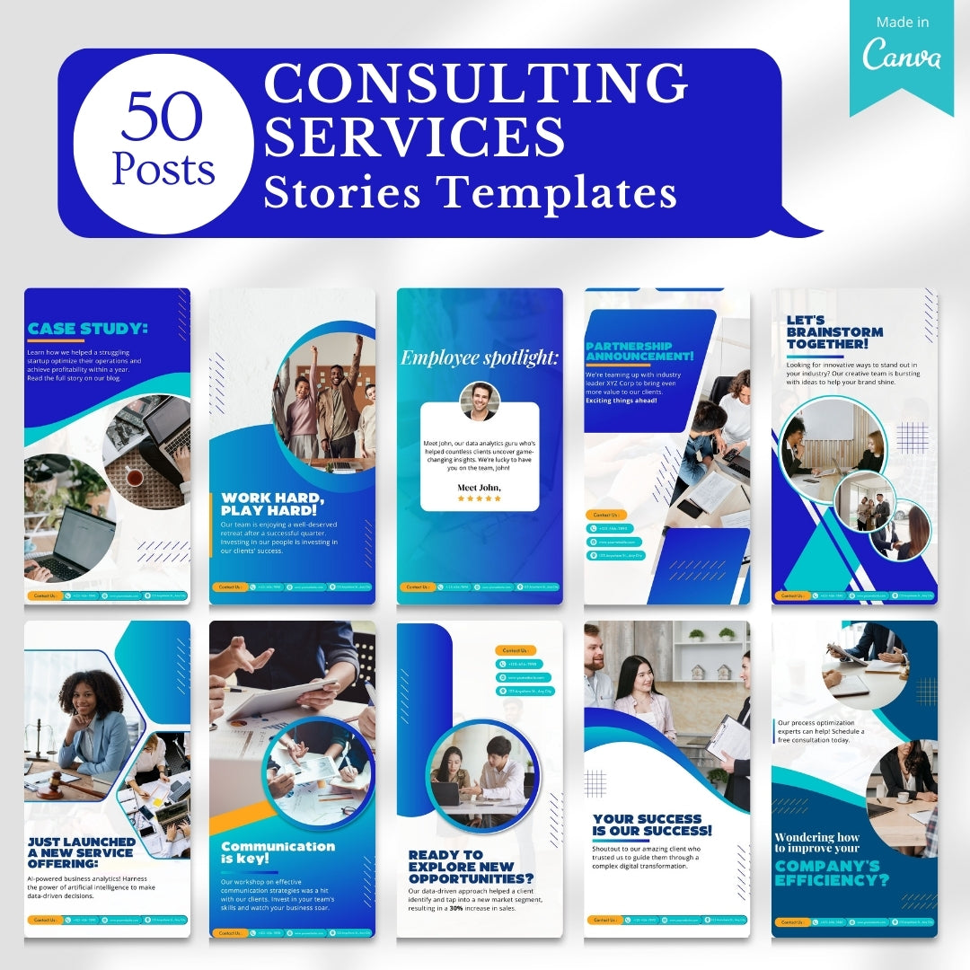 500 Consulting Services Posts - Social Media Templates