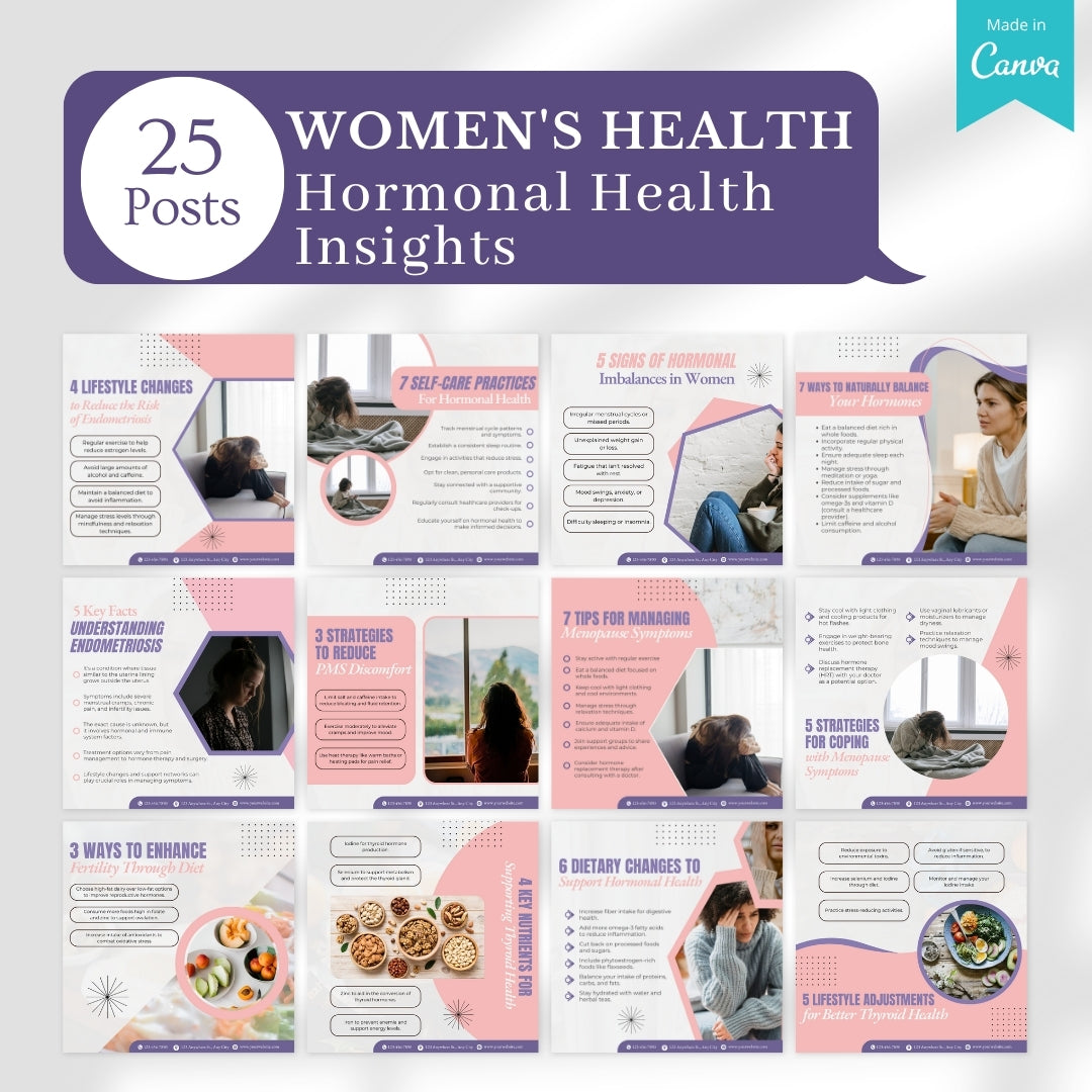 400 Women's Health  Posts - Social Media Templates