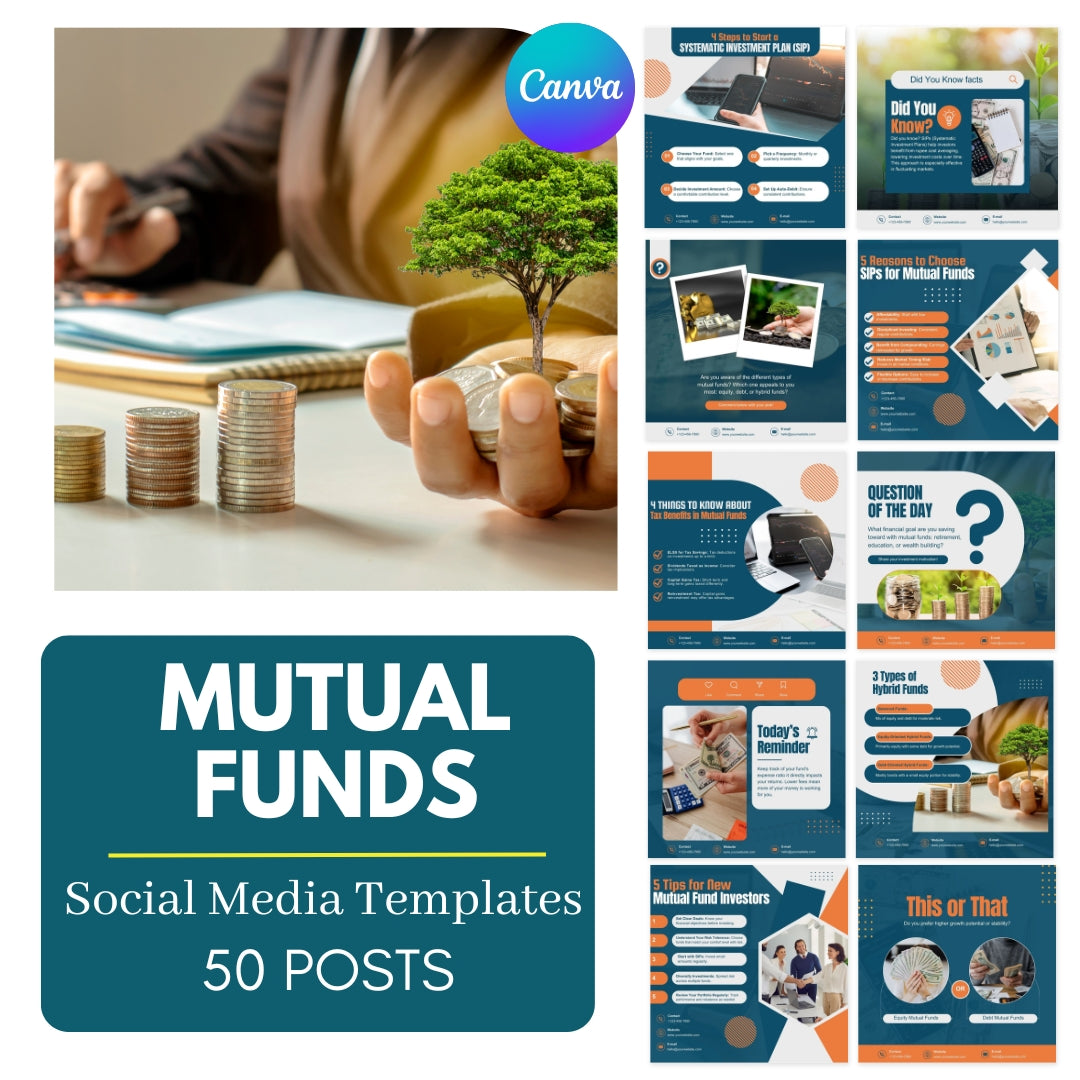 50 Mutual Funds Canva Templates