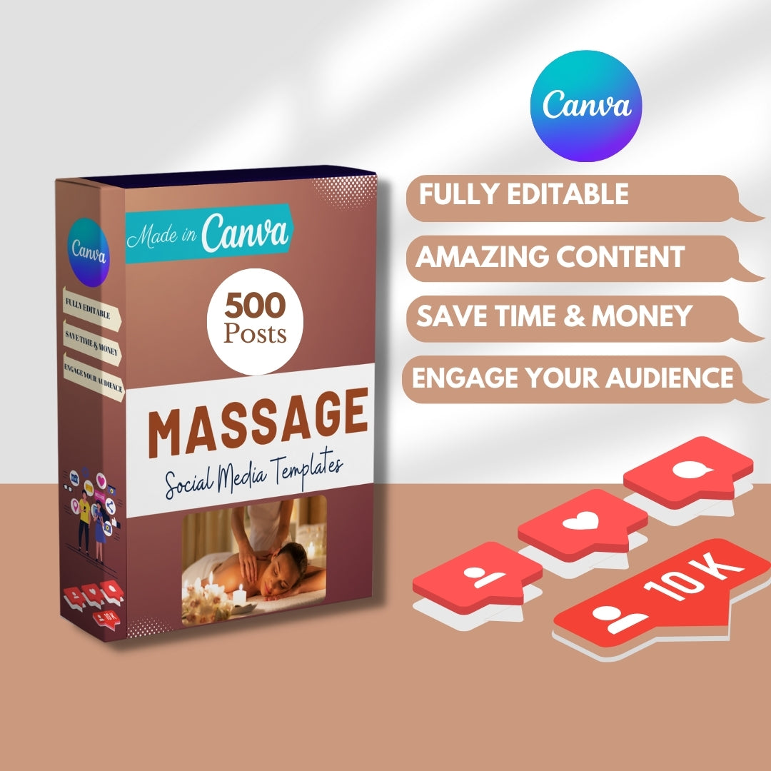 500 Massage Center  - Social Media Canva Templates