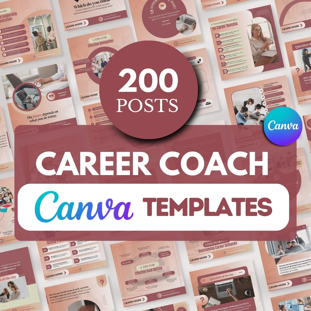 200 Career Coach Canva Templates