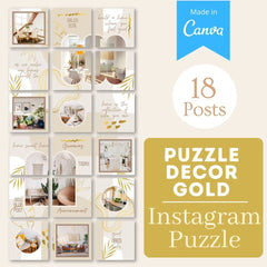 Puzzle Decor Gold - Canva Templates