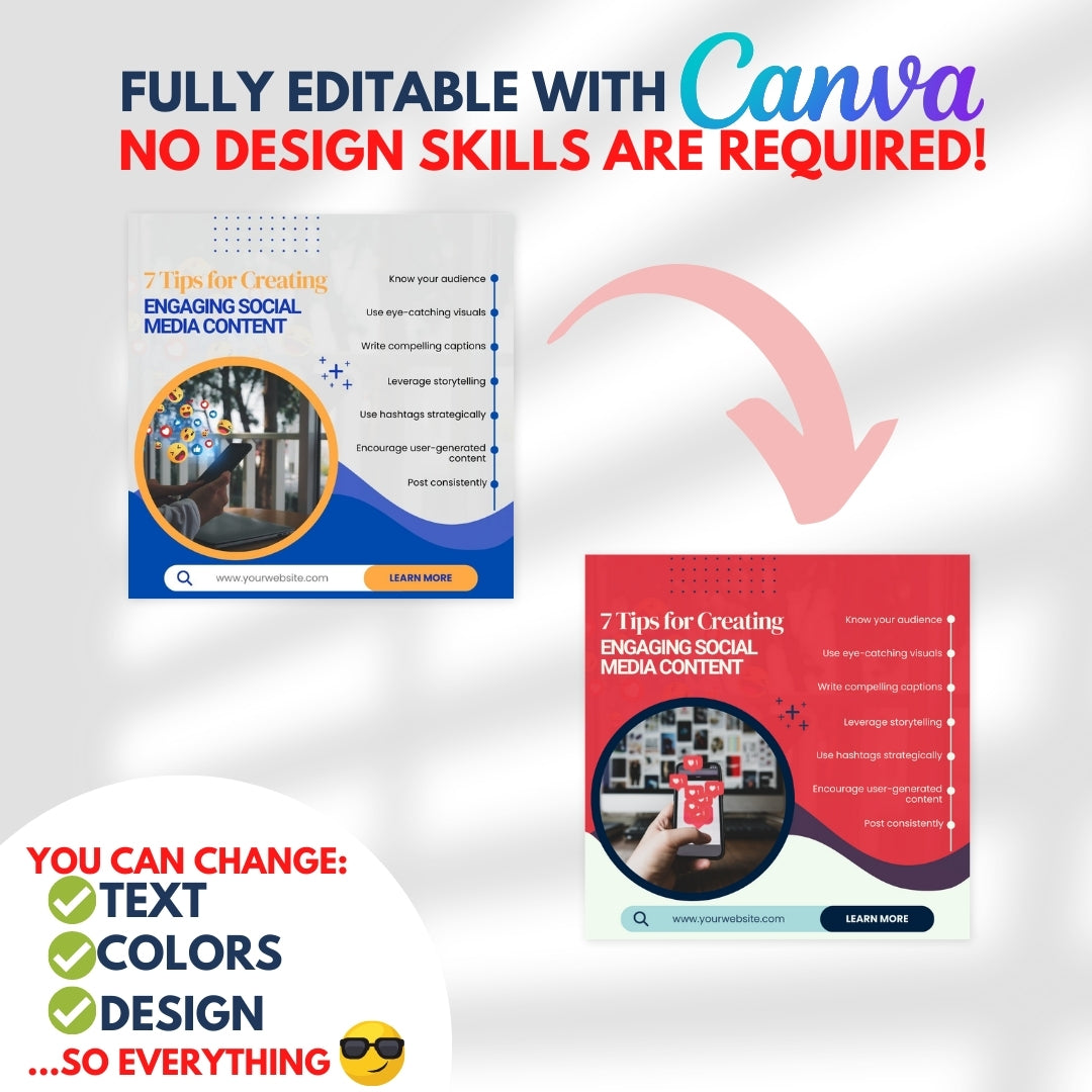 500 Social Media Manager Posts - Canva Templates